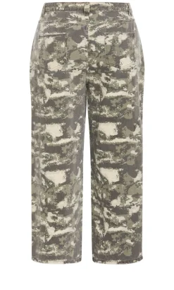 Olivia Camo Relaxed Cotton Jean - khaki wash