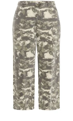 Olivia Camo Relaxed Cotton Jean - khaki wash