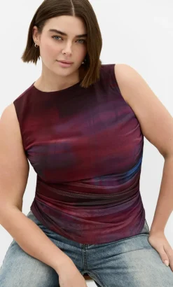 Olivia Ruched Top - berry