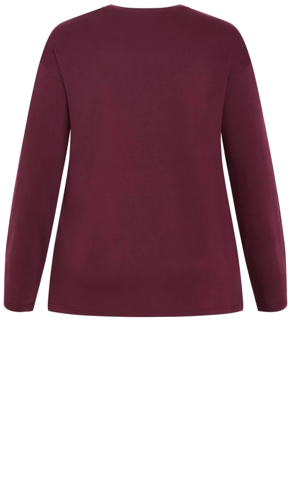 Oversized Amsterdam Long Sleeve Cotton Tee - dark cherry