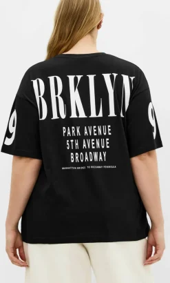 Oversized Brklyn Print Tee - black