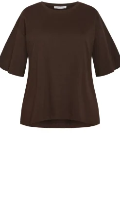 Oversized Crew Neck Tee - chocolate