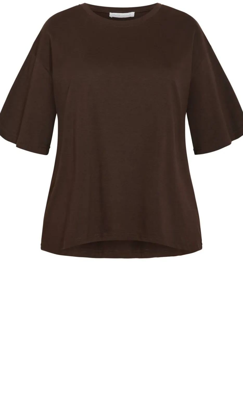 Oversized Crew Neck Tee - chocolate