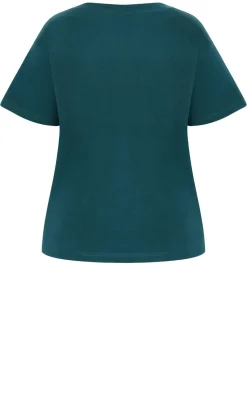 Oversized Crew Neck Tee - deep teal
