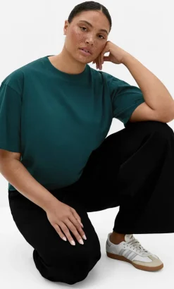 Oversized Crew Neck Tee - deep teal