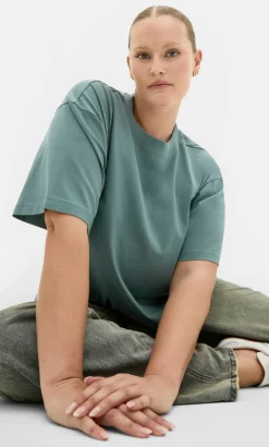 Oversized Crew Neck Tee - dusty sage