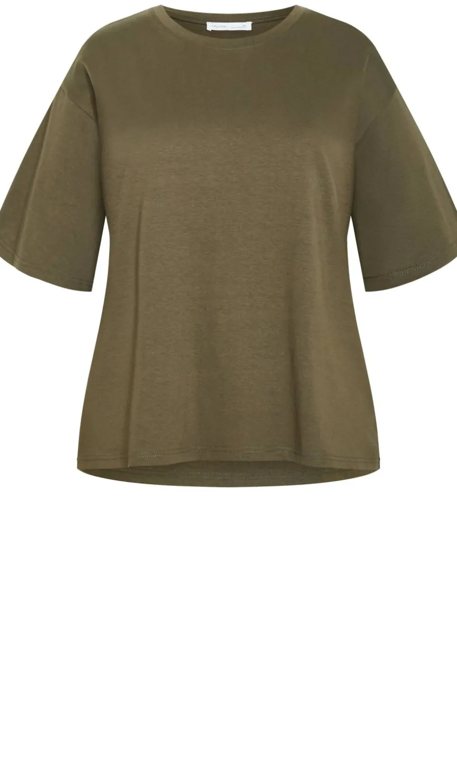 Oversized Crew Neck Tee - khaki