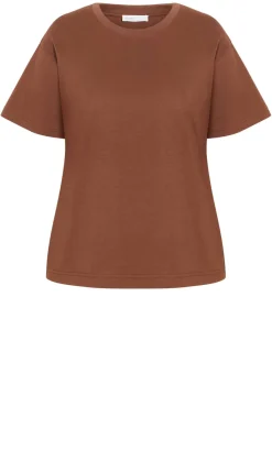 Oversized Crew Neck Tee - tobacco
