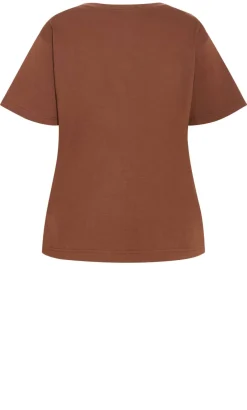 Oversized Crew Neck Tee - tobacco