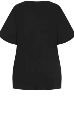 Oversized Split Tee - black