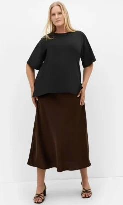 Oversized Split Tee - black