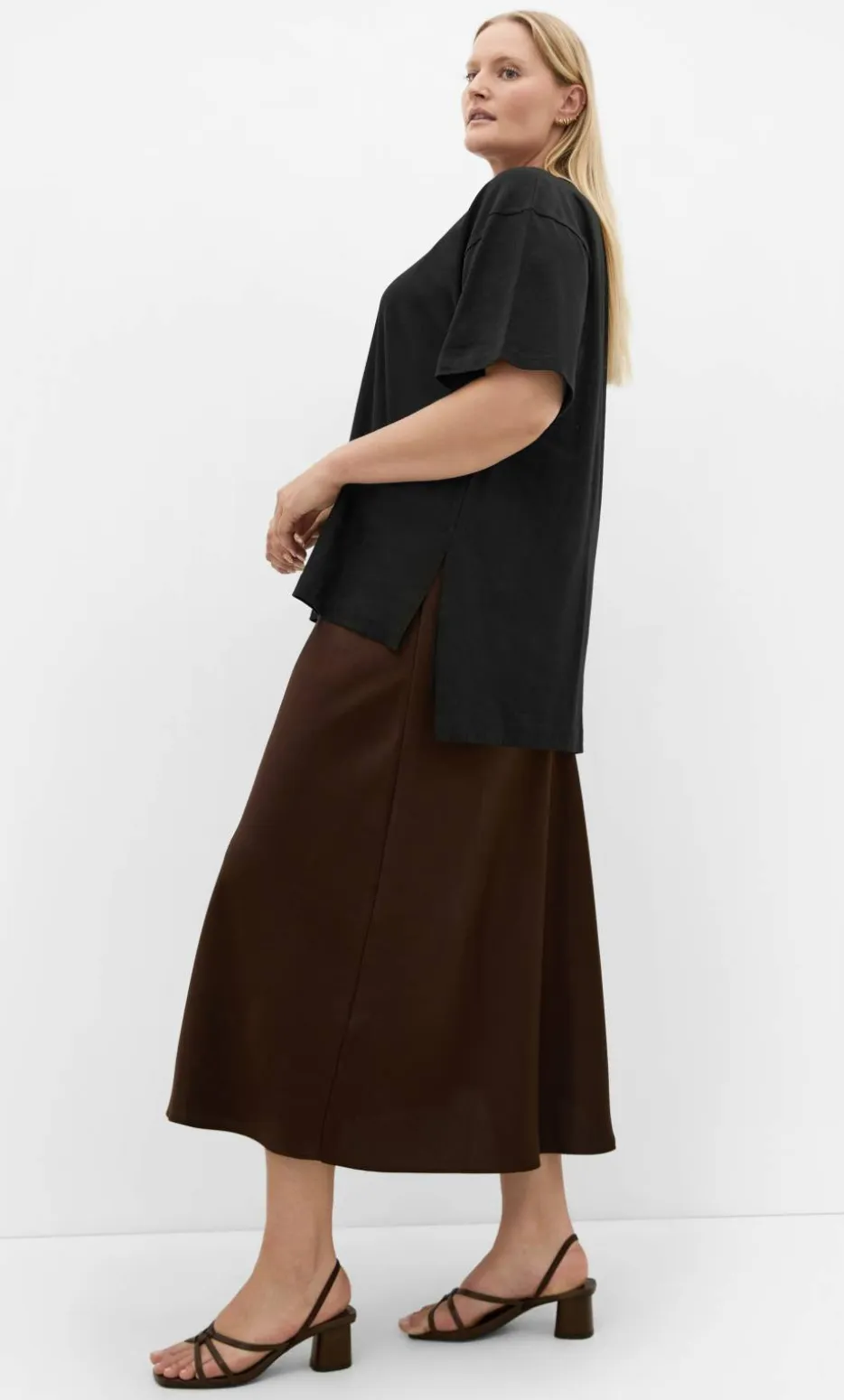 Oversized Split Tee - black