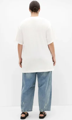 Oversized Split Tee - ivory