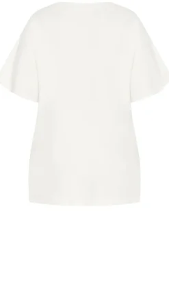 Oversized Split Tee - ivory