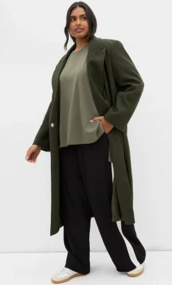 Oversized Split Tee - khaki