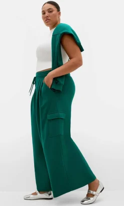 Paige Pocket Wide Leg Track Pant - varsity green