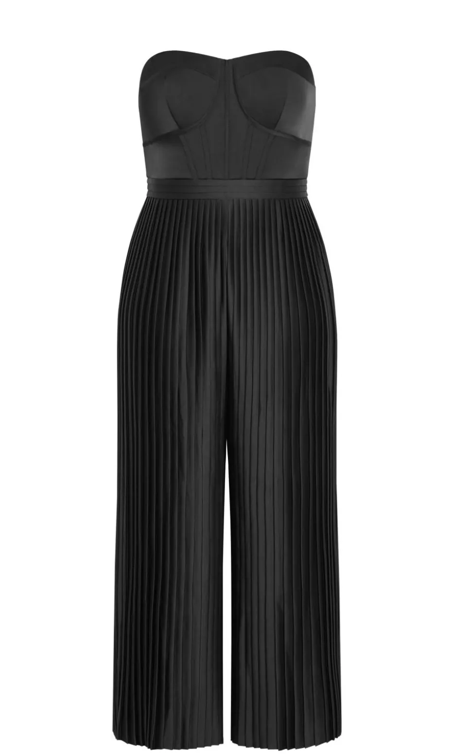 Palazzo Pleat Jumpsuit - black