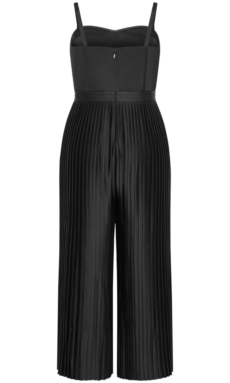 Palazzo Pleat Jumpsuit - black