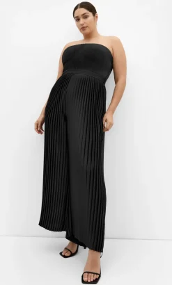 Palazzo Pleat Jumpsuit - black