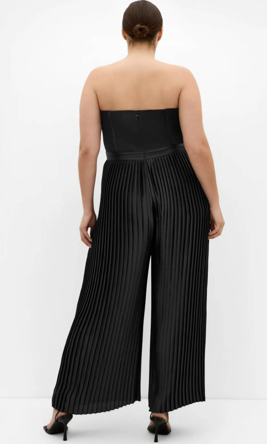 Palazzo Pleat Jumpsuit - black