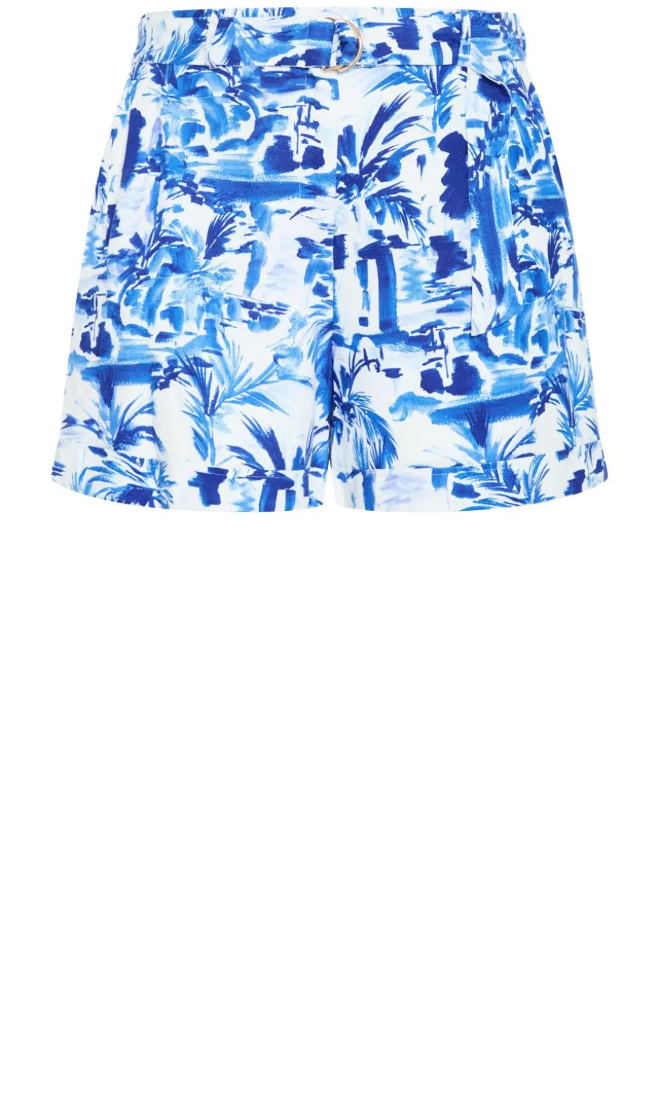 Palm Print Short - blue