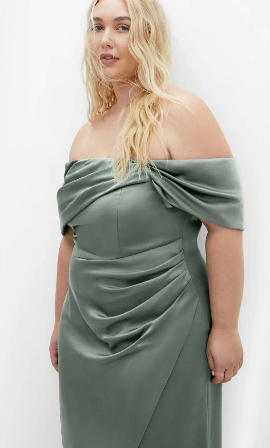 Paloma Off Shoulder Maxi Dress - sage