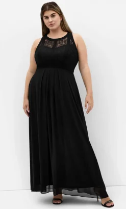 Panelled Bodice Maxi Dress - black