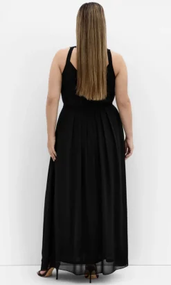 Panelled Bodice Maxi Dress - black