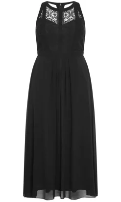 Panelled Bodice Maxi Dress - black
