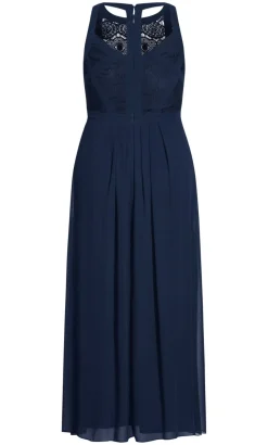 Panelled Bodice Maxi Dress - navy