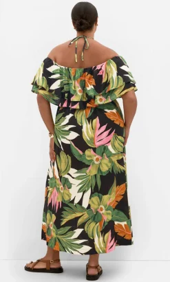 Paradiso Print Maxi Dress - black
