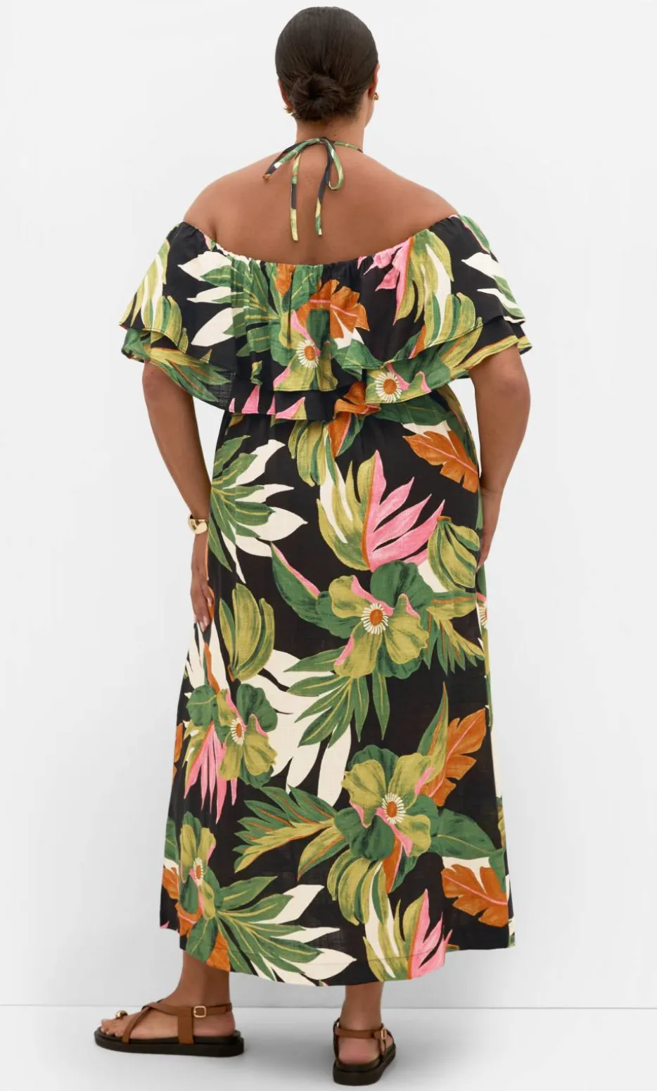 Paradiso Print Maxi Dress - black