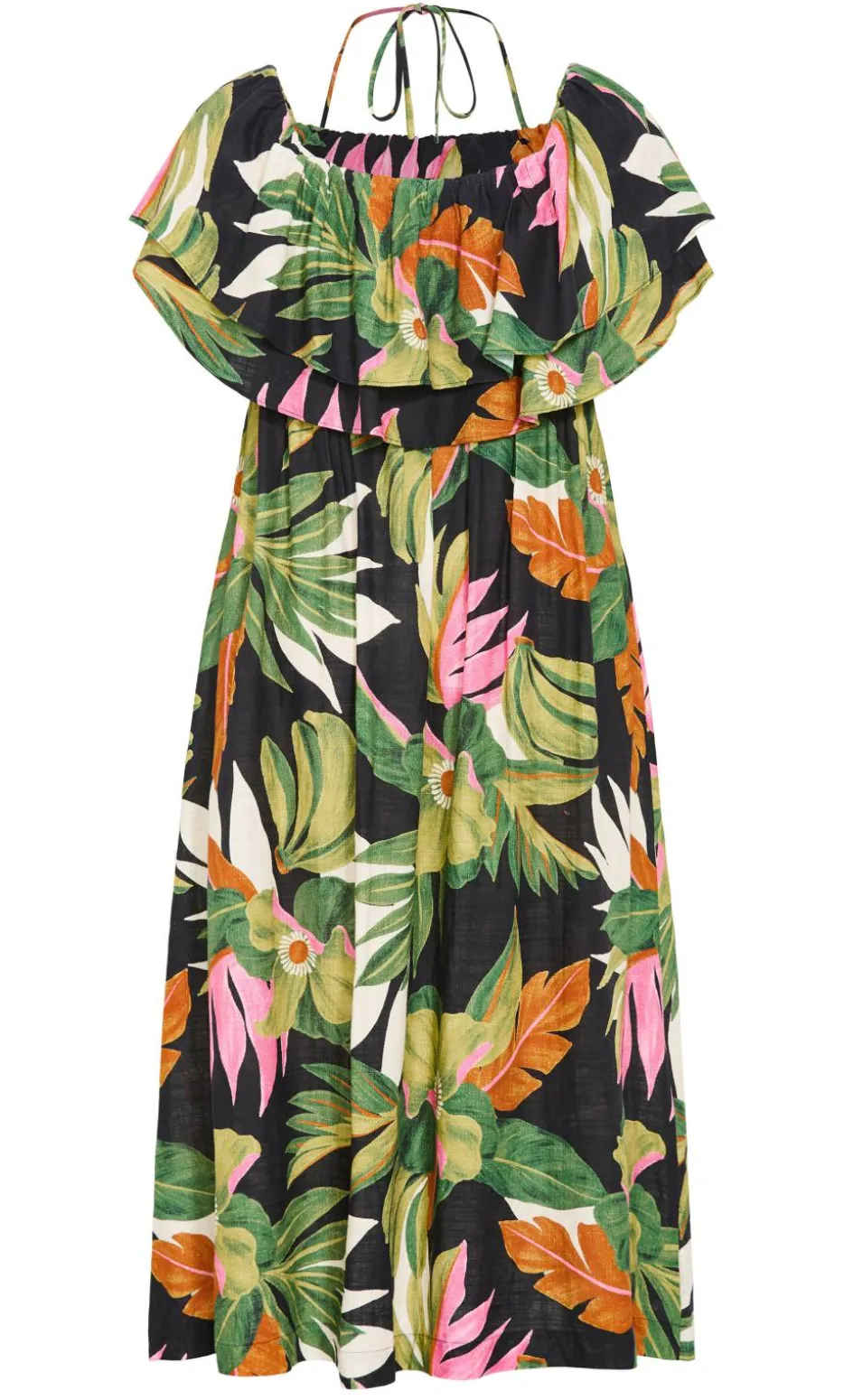 Paradiso Print Maxi Dress - black