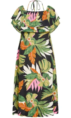 Paradiso Print Maxi Dress - black