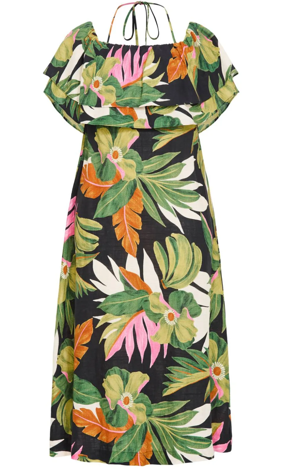 Paradiso Print Maxi Dress - black