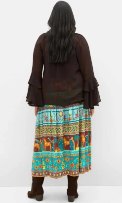 Paradiso Print Midi Skirt - alpine green