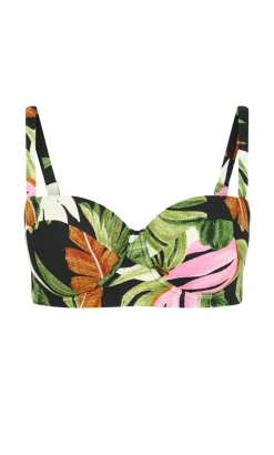 Paradiso Print Underwire Bikini Top - black