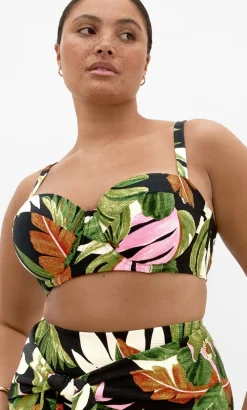 Paradiso Print Underwire Bikini Top - black
