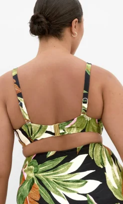 Paradiso Print Underwire Bikini Top - black