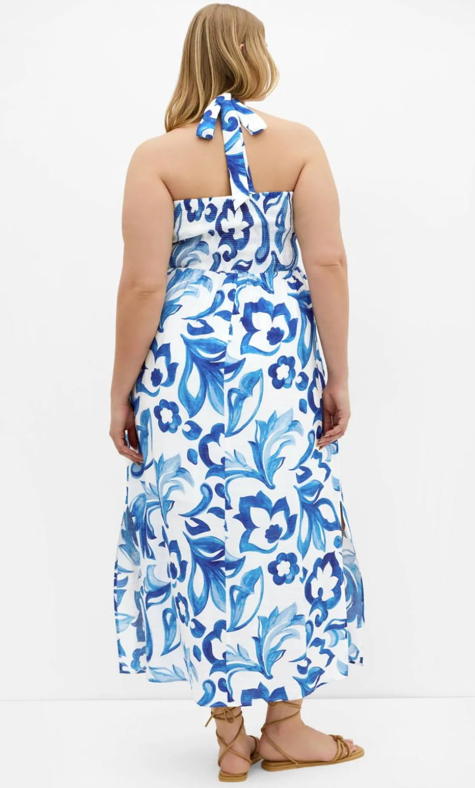 Peta Serene Print Maxi Dress - blue