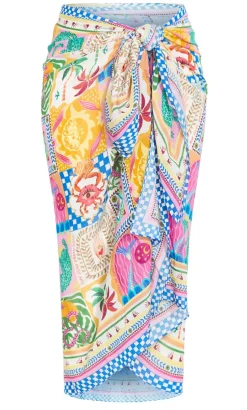 Positano Print Sarong - pink