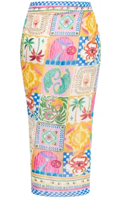 Positano Print Sarong - pink