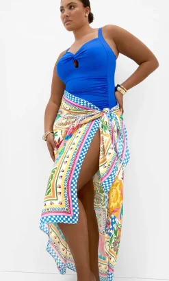 Positano Print Sarong - pink