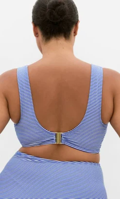 Positano Print Underwire Bikini Top - cobalt blue