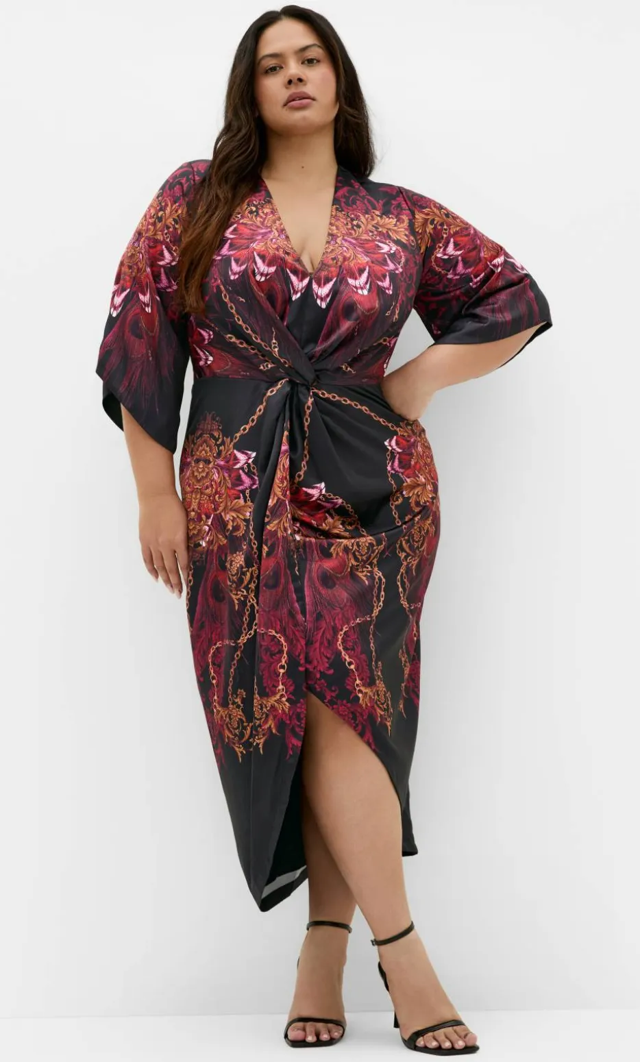 Priscilla Twist Tulip Maxi Dress - ruby