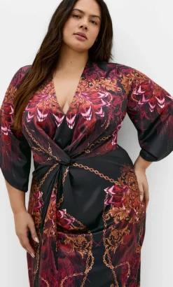 Priscilla Twist Tulip Maxi Dress - ruby