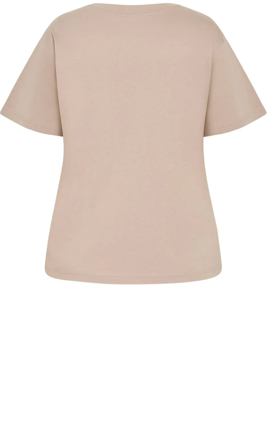 Relaxed Crew Neck Cotton Tee - stone