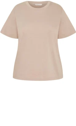 Relaxed Crew Neck Cotton Tee - stone