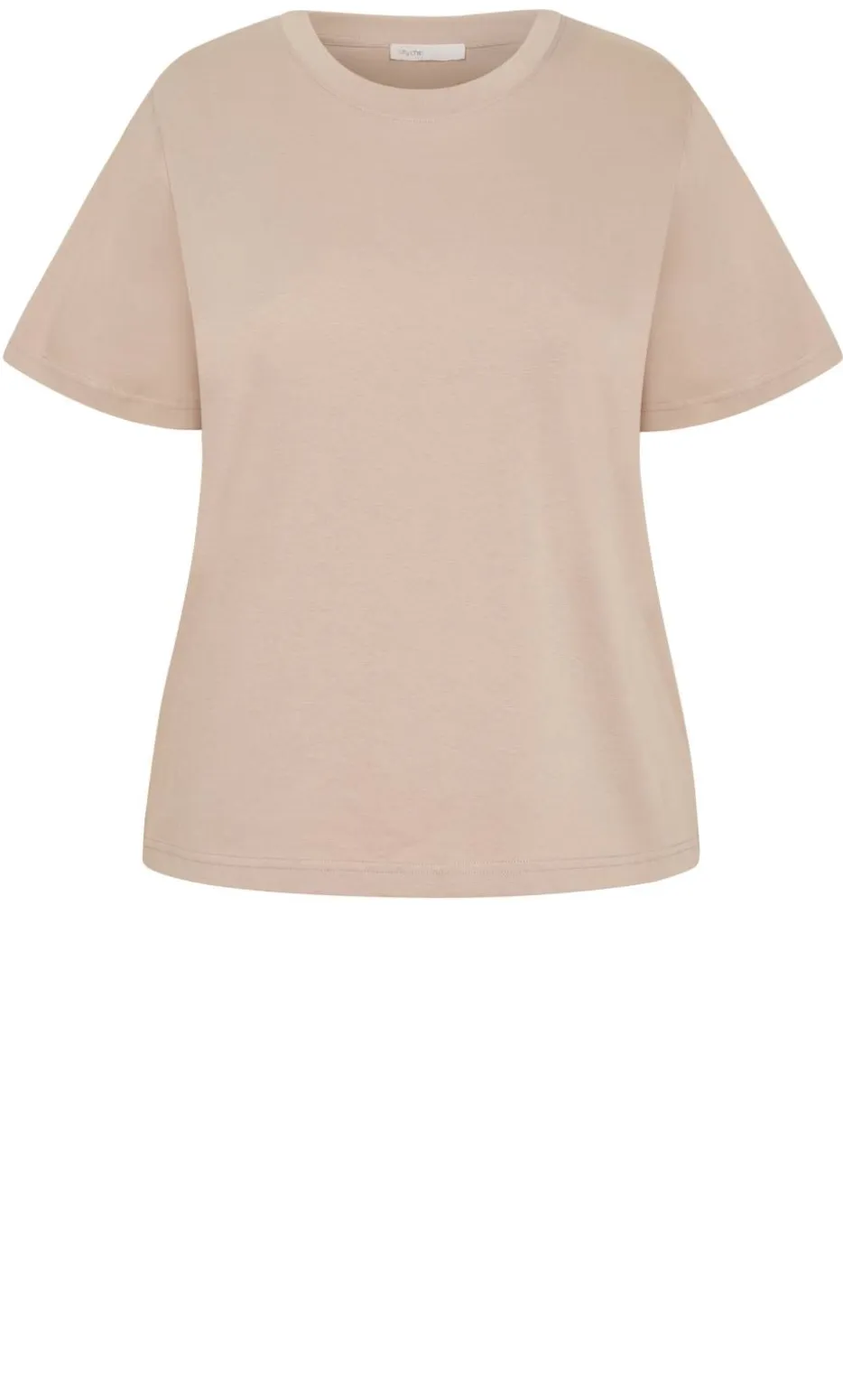 Relaxed Crew Neck Cotton Tee - stone