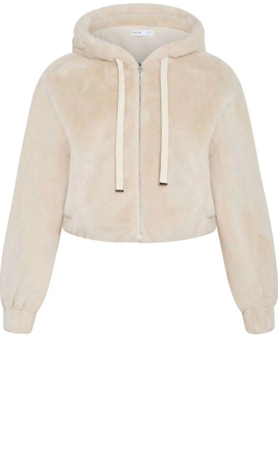 Remi Faux Fur Hooded Bomber - cream